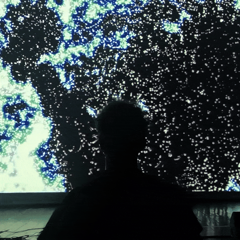 Feedback kinect interactive installation, overview photo