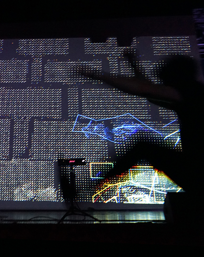 Feedback kinect interactive installation, overview photo